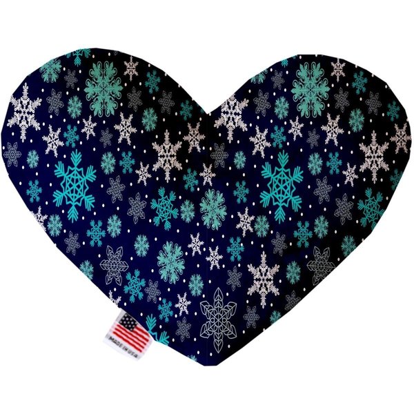 Mirage Pet Products Snowflake Blues Canvas Heart Dog Toy 8 in. 1271-CTYHT8
